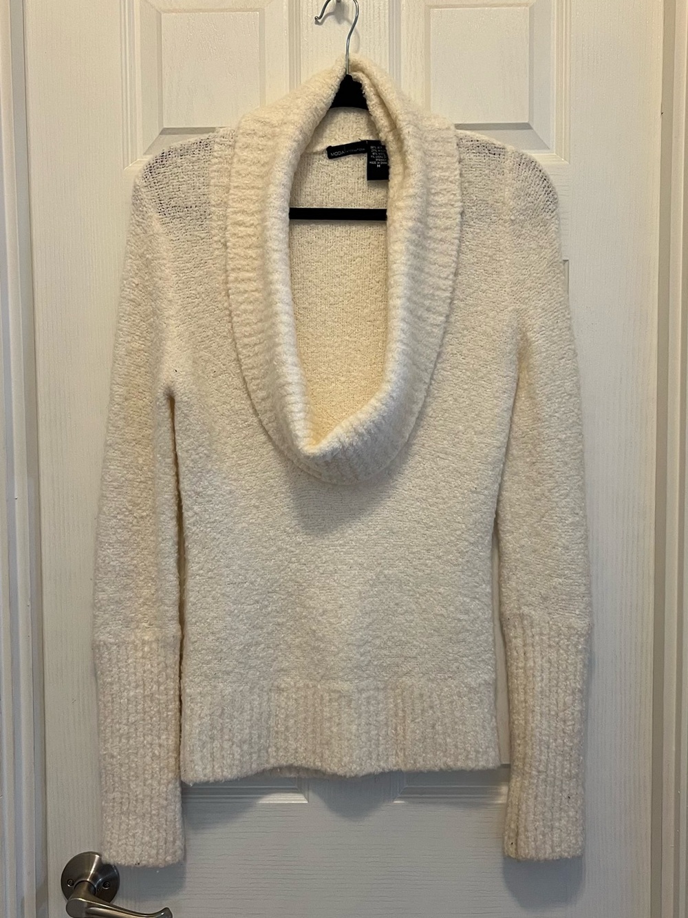 Moda Cream Cozy Cowl Neck Sweater